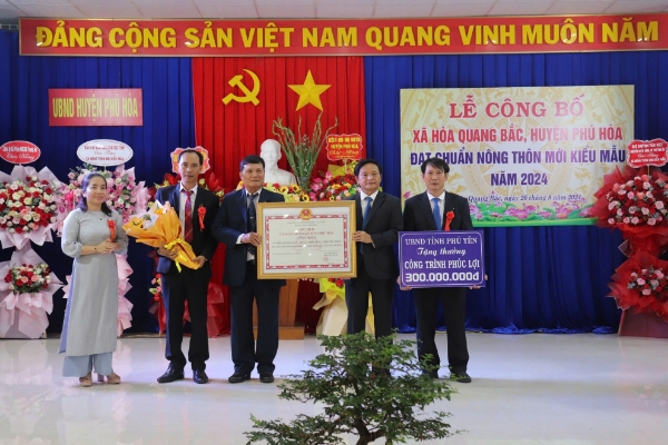 Hiển thị chi tiết cho Phú Hòa: Công bố xã Hòa Quang Bắc  đạt chuẩn nông thôn mới kiểu mẫu năm 2024 Hình ảnh cho bài viết Phú Hòa: Công bố xã Hòa Quang Bắc  đạt chuẩn nông thôn mới kiểu mẫu năm 2024