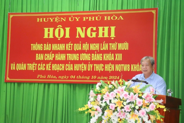 Hình ảnh cho bài viết Phú Hòa: Thông báo nhanh kết quả Hội nghị Trung ương 10 và quán triệt các văn bản của Đảng