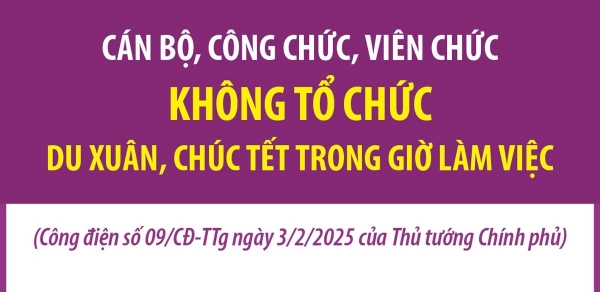 Hình ảnh cho bài viết Không tổ chức du xuân, chúc tết trong giờ làm việc