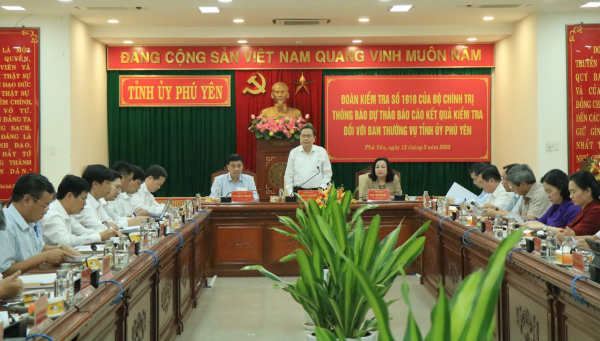 Hình ảnh cho bài viết Ủy viên Bộ Chính trị, Chủ tịch Quốc hội Trần Thanh Mẫn cùng Đoàn Kiểm tra số 1910 làm việc với Ban Thường vụ Tỉnh ủy Phú Yên