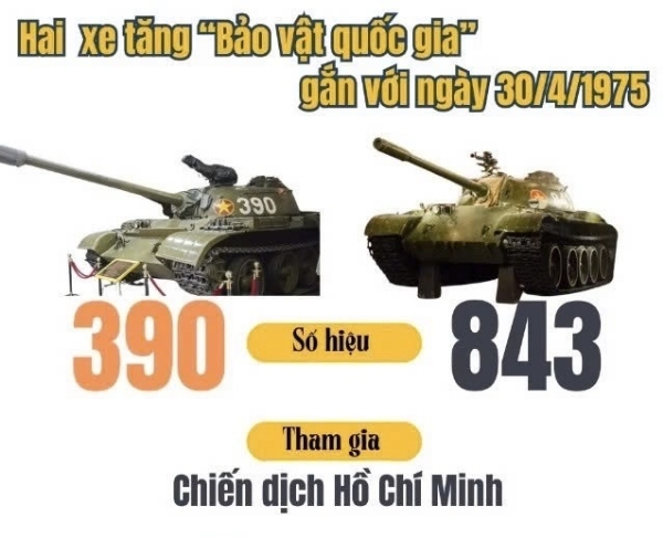 Hình ảnh cho bài viết [Infographic] Hai xe tăng “Bảo vật quốc gia” gắn với ngày 30/4/1975
