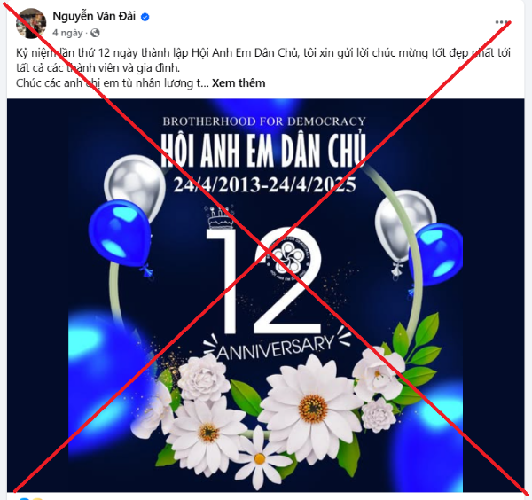 Hình ảnh cho bài viết Vạch trần màn kịch “kỷ niệm 12 năm Hội anh em dân chủ” 