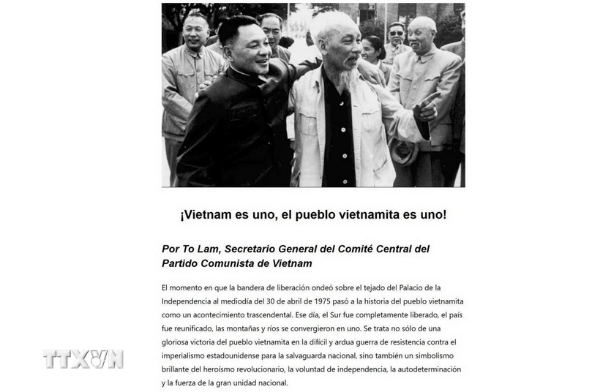 Hình ảnh cho bài viết 50 năm Thống nhất đất nước: Truyền thông Nicaragua nêu bật thông điệp "Nước Việt Nam là một"