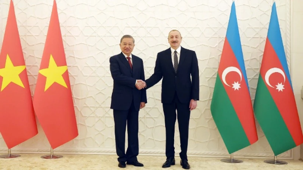 Hình ảnh cho bài viết Tuyên bố chung về việc thiết lập quan hệ Đối tác Chiến lược giữa Cộng hòa xã hội chủ nghĩa Việt Nam và Cộng hòa Azerbaijan