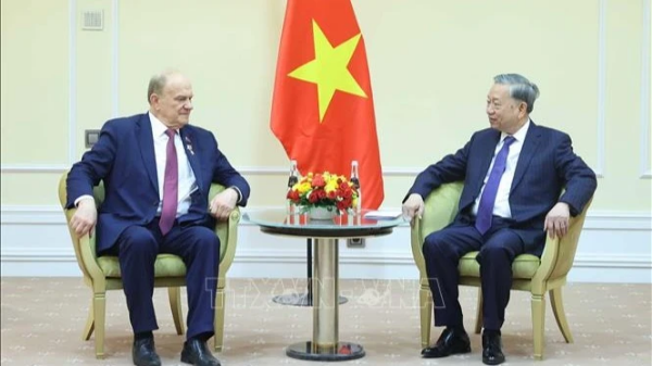 Hình ảnh cho bài viết Tổng Bí thư Tô Lâm gặp Chủ tịch Đảng Cộng sản Liên bang Nga Gennady Zyuganov