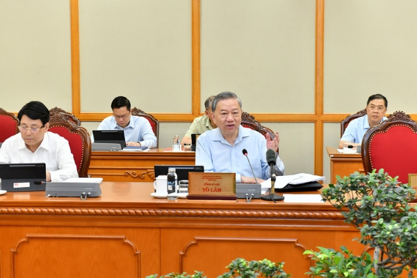 Hình ảnh cho bài viết Tổng Bí thư Tô Lâm chủ trì họp về sắp xếp tổ chức bộ máy và đơn vị hành chính